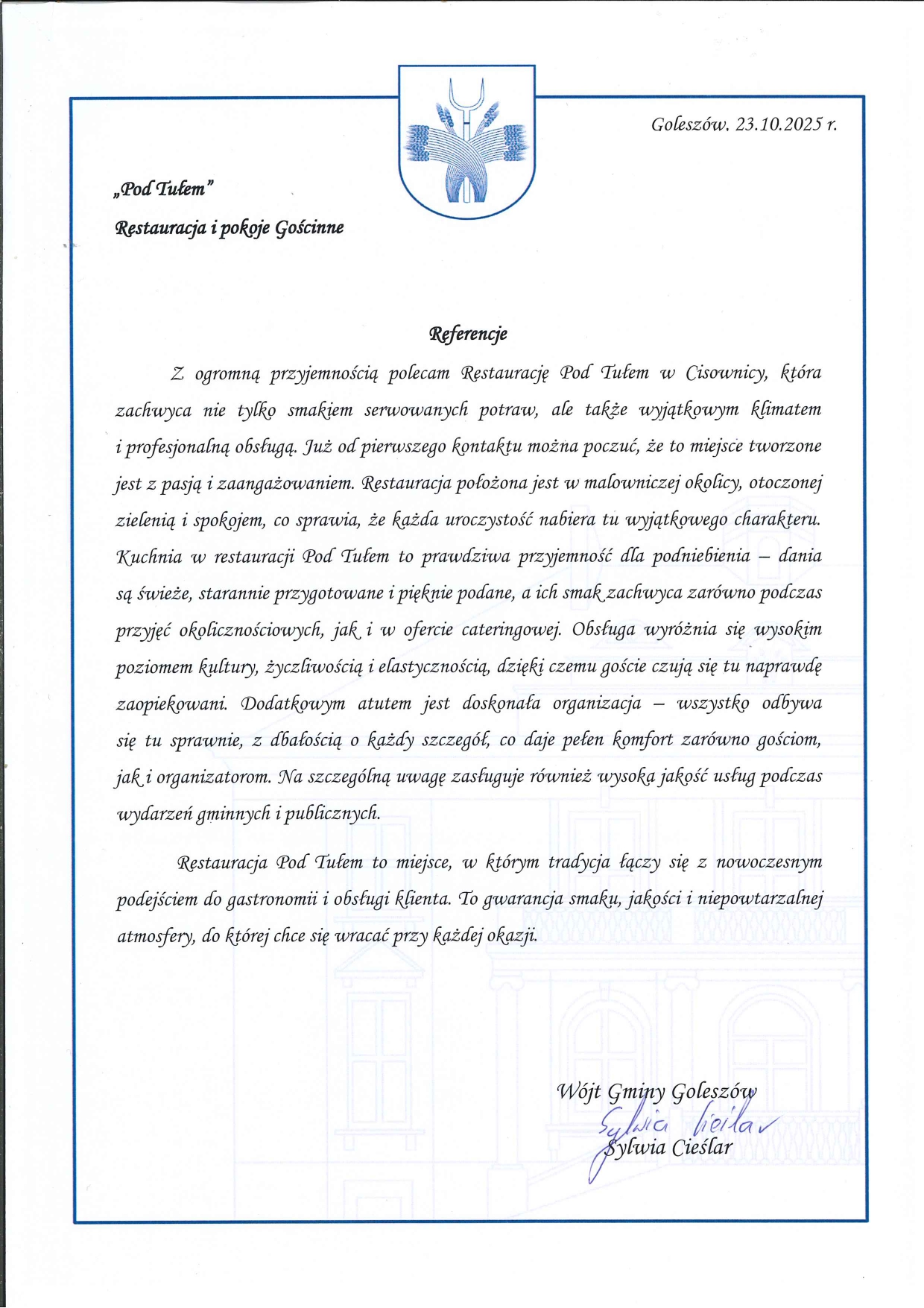 Pod Tułem, wesela, imprezy, catering - referencje 2 (3)